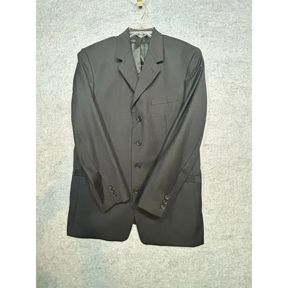 Riserva Dillard Men's Wool Blazer Suit Jacket Black Made in Italy 41L